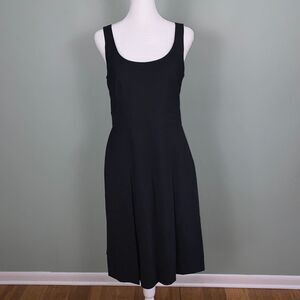 Theory Sleeveless Wool Black Dress Womens 10 Pleated LBD Party Formal Whimsigoth